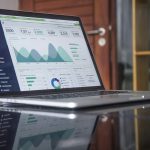 Laptop displaying search traffic analytics